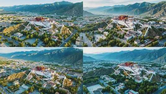 拉萨布达拉宫全景航拍高清在线视频素材下载