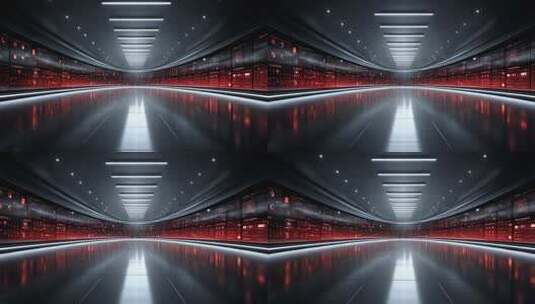 未来数据中心服务器集群高速运转高清在线视频素材下载