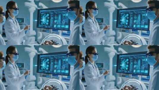 医生医院内探讨医疗影像高清在线视频素材下载