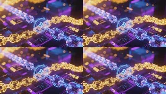 区块链科技特效画面高清在线视频素材下载
