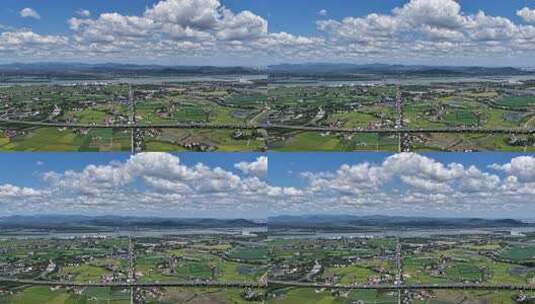 望城区乡村田野公路航拍全景高清在线视频素材下载