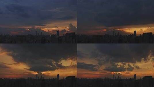 长沙大气夕阳落日光芒万丈【延时】高清在线视频素材下载