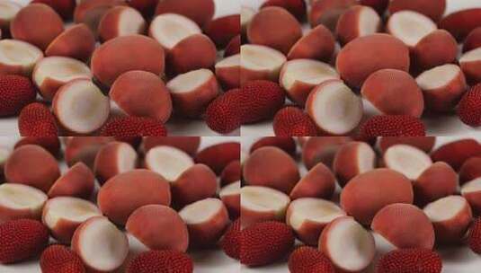 新鲜杨梅特写素材高清在线视频素材下载