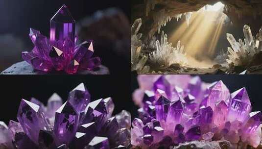 奇幻水晶洞穴光影合集高清在线视频素材下载