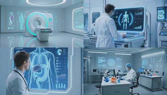 智慧医疗医学科技医疗未来健康AI医疗医院高清在线视频素材下载