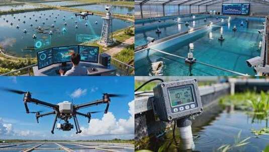水产养殖自动化监控系统 智慧水产养殖技术高清在线视频素材下载