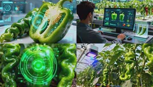 现代农业青椒种植 科技赋能智慧青椒种植高清在线视频素材下载