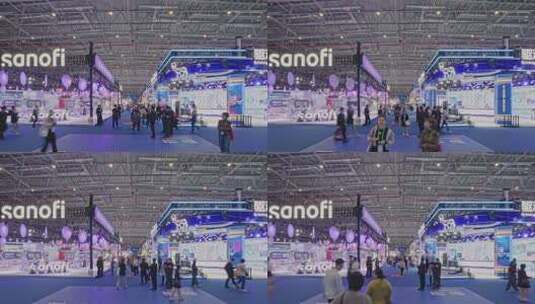 第八届进博会1.2医疗器械及医药保健展区高清在线视频素材下载