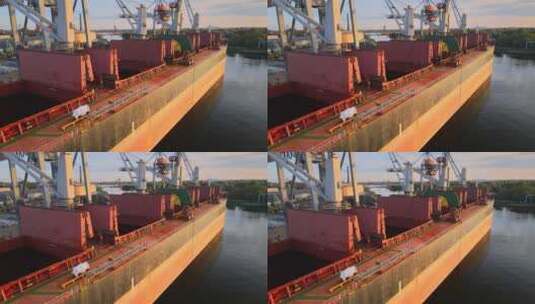 停留在港口的船高清在线视频素材下载