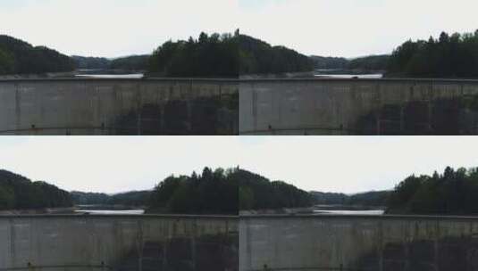 用作机动车道路的湖坝墙高清在线视频素材下载