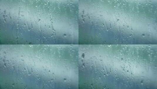 窗户上雨水滑落高清在线视频素材下载