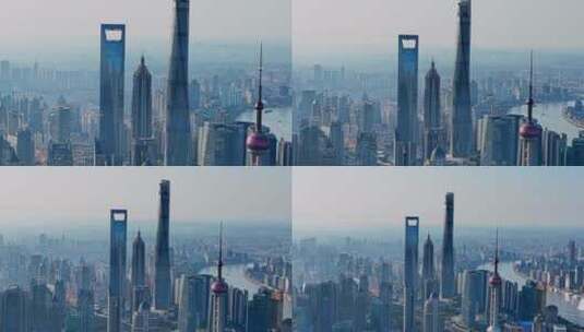 上海CBD高楼航拍高清在线视频素材下载