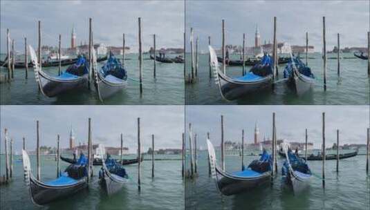 威尼斯乘船游玩的游客高清在线视频素材下载