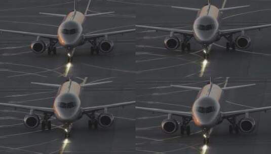 在机场起飞带滑行的飞机高清在线视频素材下载
