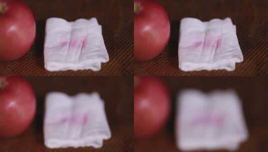 纸巾擦拭苹果掉色高清在线视频素材下载