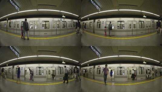 东京地铁站乘客上下车特写高清在线视频素材下载