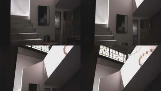 室内楼梯光影高清在线视频素材下载