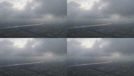 上海黄浦江暴风雨来临4K天气高清在线视频素材下载