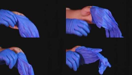 医生实验员科学家护士戴一次性手套高清在线视频素材下载
