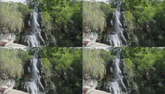 中国天津蓟县盘山风景区山上水流小溪瀑布高清在线视频素材下载