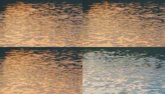 波浪波纹光影唯美夕阳下倒影反光湖面高清在线视频素材下载
