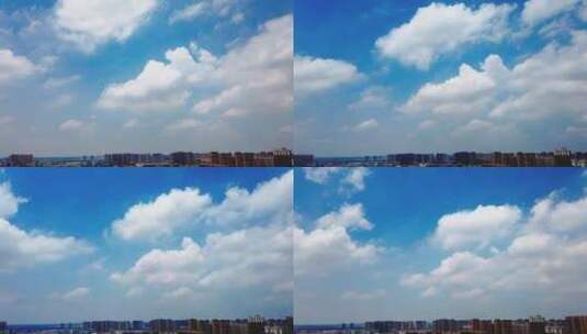 安徽省蚌埠市城市蓝天白云延时摄影高清在线视频素材下载