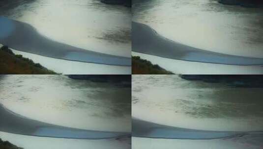 云南江河上游月牙形沙洲沙滩高清在线视频素材下载