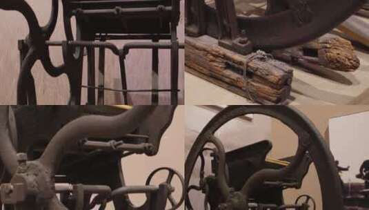 【镜头合集】缝纫机踏板轮子纺车古董高清在线视频素材下载