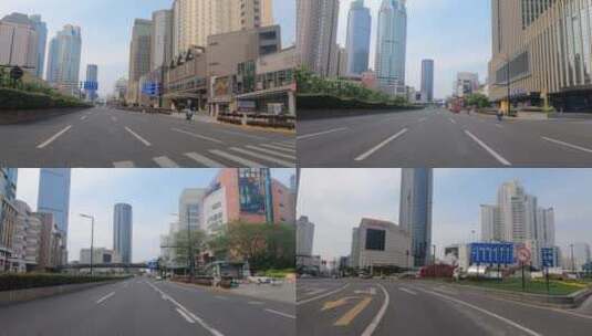 上海封城中的晴空街道建筑高清在线视频素材下载