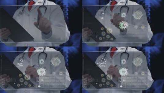 4K科技医生病毒模拟视频高清在线视频素材下载