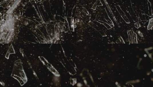 击打玻璃破碎碎片飞溅高清在线视频素材下载