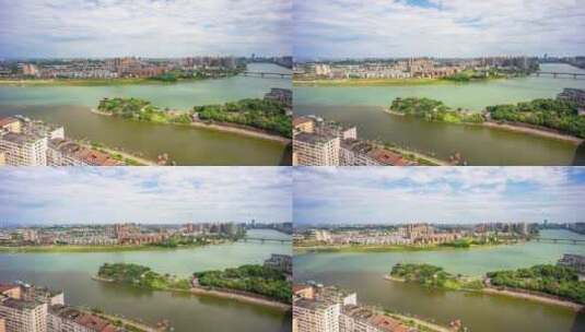 湖南衡阳石鼓书院城市风光航拍延时4k高清在线视频素材下载