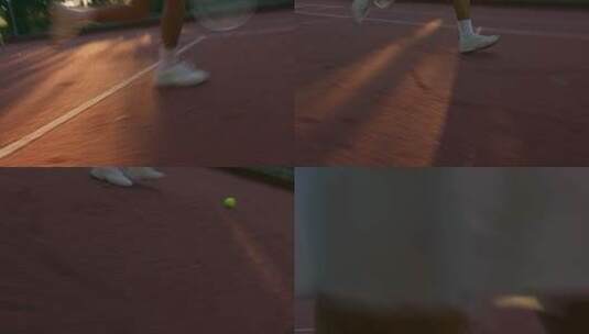 网球运动员在球场上打比赛高清在线视频素材下载