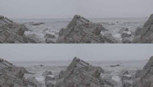 海浪拍打岩石高清在线视频素材下载