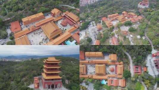 厦门航拍梵天寺建筑风光高清在线视频素材下载