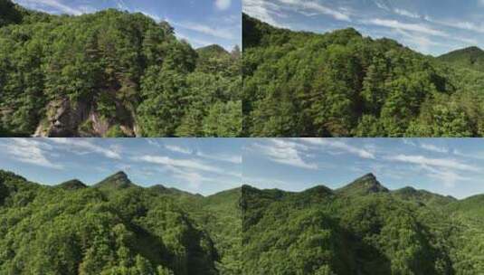 洛阳嵩县白云山城镇森林航拍高清在线视频素材下载