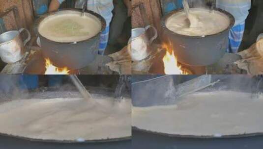 街头食品印度奶茶。牛奶饮料高清在线视频素材下载