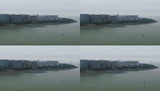 航拍湖北宜昌长江城市风光高清在线视频素材下载