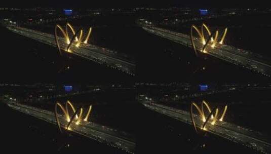 西安欢乐谷镐京大桥高清在线视频素材下载
