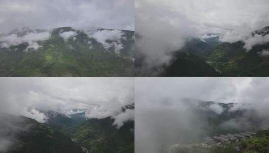穿越山顶云层3段视频高清在线视频素材下载