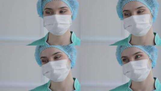 戴口罩的女护士高清在线视频素材下载