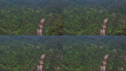 实拍明月山温泉风景名胜区滑索项目高清在线视频素材下载