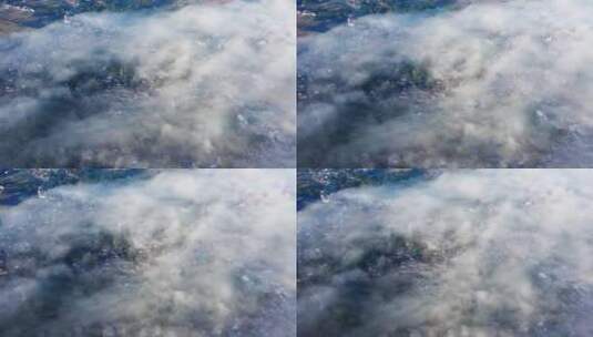 俯瞰平流雾中的乡村高清在线视频素材下载