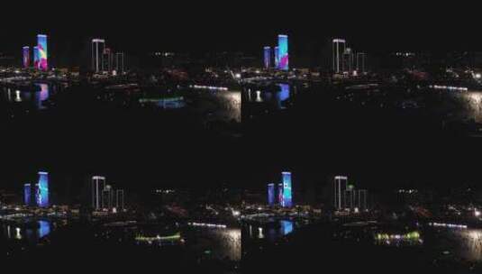 大连东港音乐喷泉高清在线视频素材下载