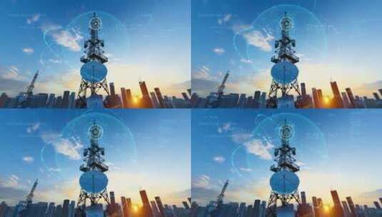 智慧城市5G网络通信高清在线视频素材下载