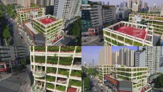 4K 城市立体绿化建筑 低碳环保 空中花园高清在线视频素材下载