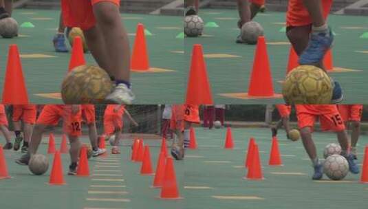 小学生社团活动足球训练2高清在线视频素材下载