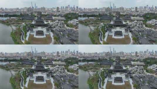 广州文化馆建筑航拍高清在线视频素材下载