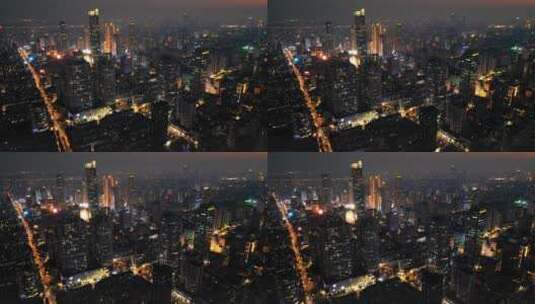 南京市新街口中央商务区夜景高清在线视频素材下载