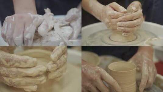 学习专注 制作陶艺高清在线视频素材下载